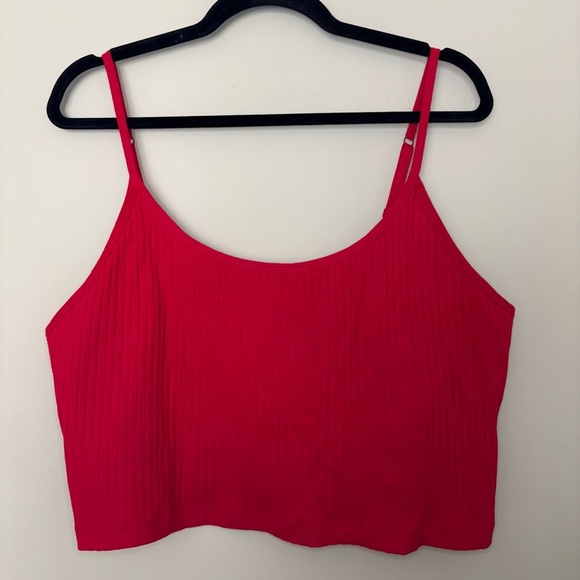 Old Navy Women’s Robbie Red Fitted Ultra-Crop Ribbed Cami Size XXL - Picture 1 of 6
